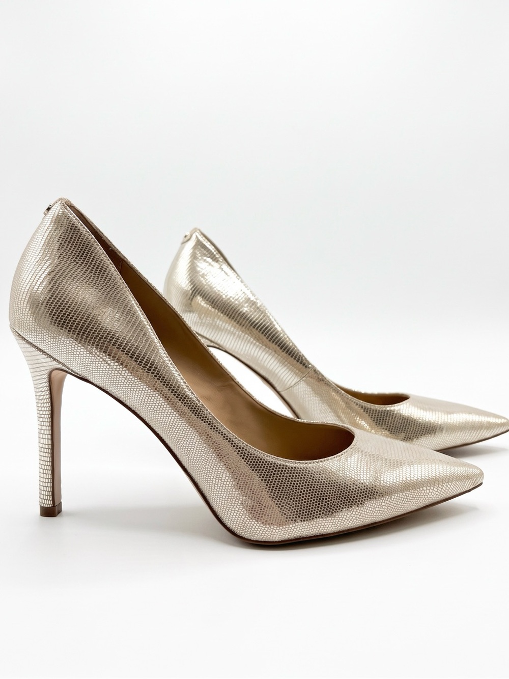 Sam Edelman Heels Pumps Pointed Toe Gold Metallic Size 10 M Leather Party Event